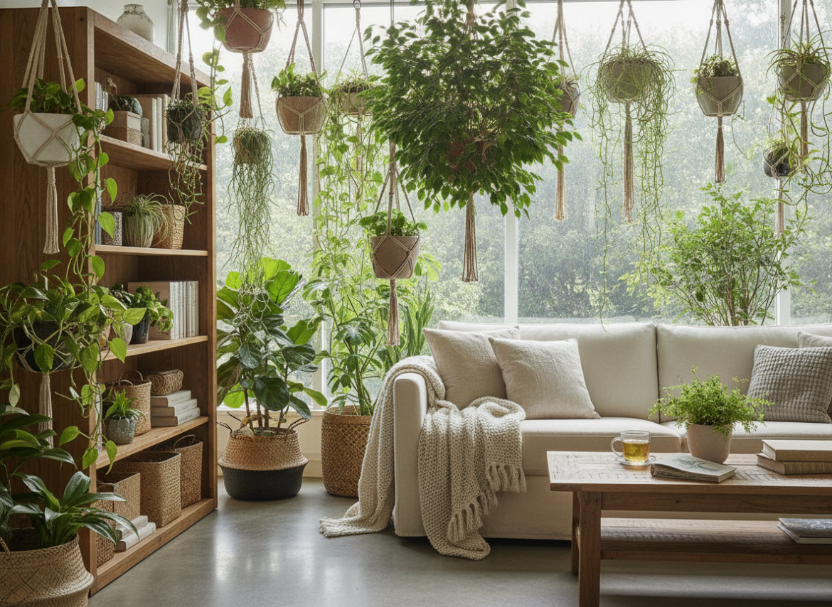 Hangplanten kiezen voor een groene blikvanger in huis