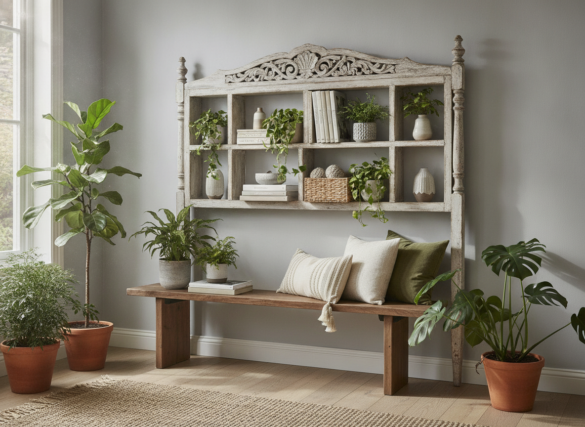 Een oud hoofdbord upcyclen tot opbergmeubel of wandkast