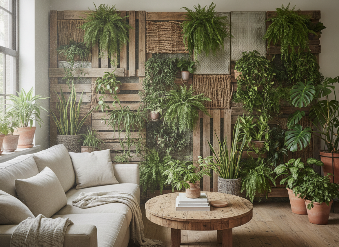 Tuinscherm van upcycled materialen voor meer privacy